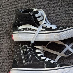 Vans Black and White Kids Sneakers